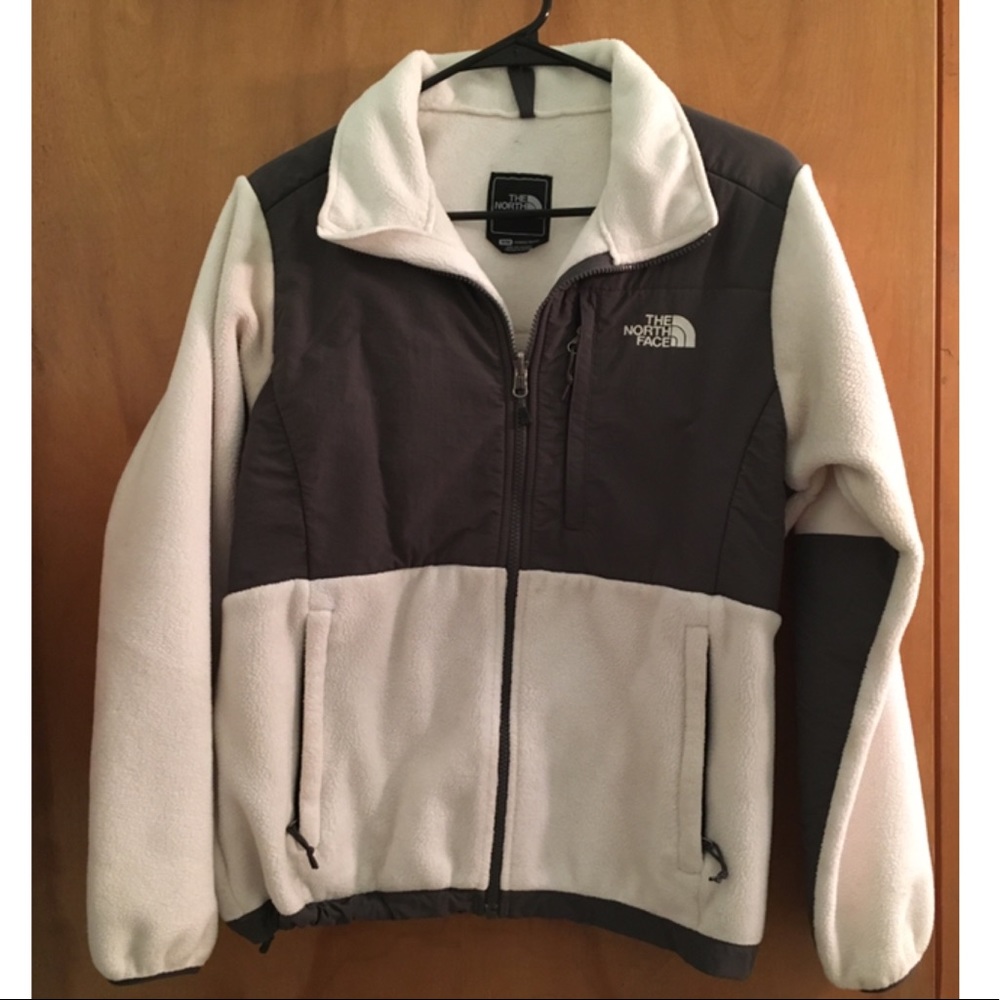 White and Charcoal Grey North Face